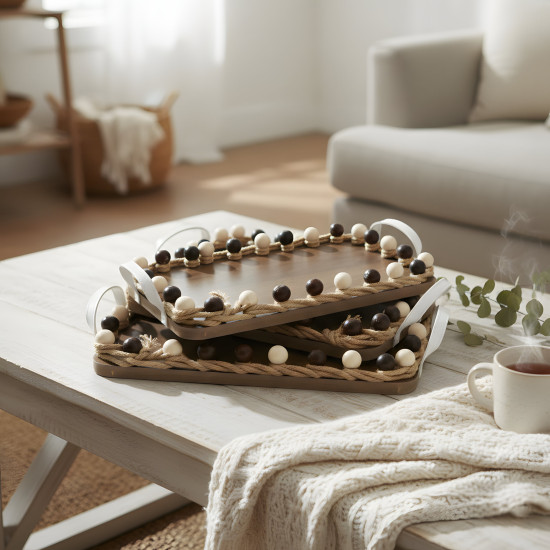 Wooden Tray Set 3 Pcs